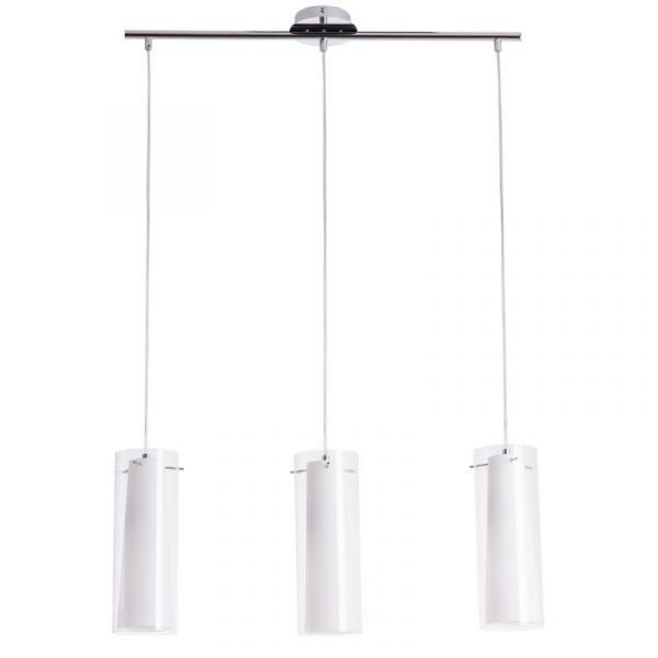 Подвесной светильник Arte Lamp Aries A8983SP-3CC, арматура хром, плафоны стекло белое / прозрачное, 73х10 см
