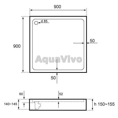 Поддон для душа Бас Аполло 90