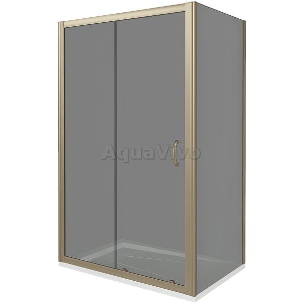 Душевой уголок Good Door Jazze WTW+SP-B-BR 140x80, стекло тонированное, профиль бронза - фото 1