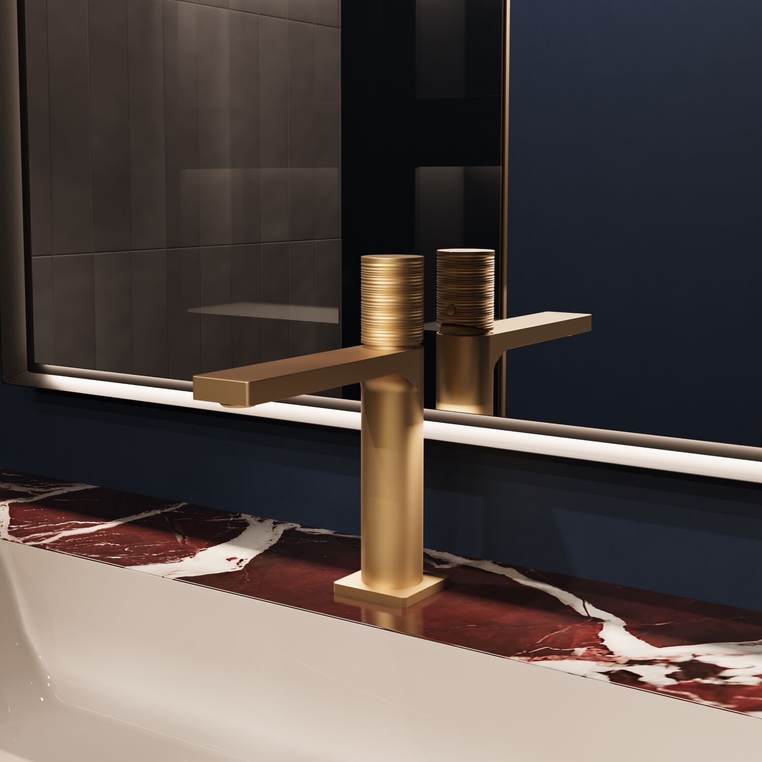 Смеситель Vincea Domus VBF-5DM01BG для раковины, цвет брашированное золото - фото 1