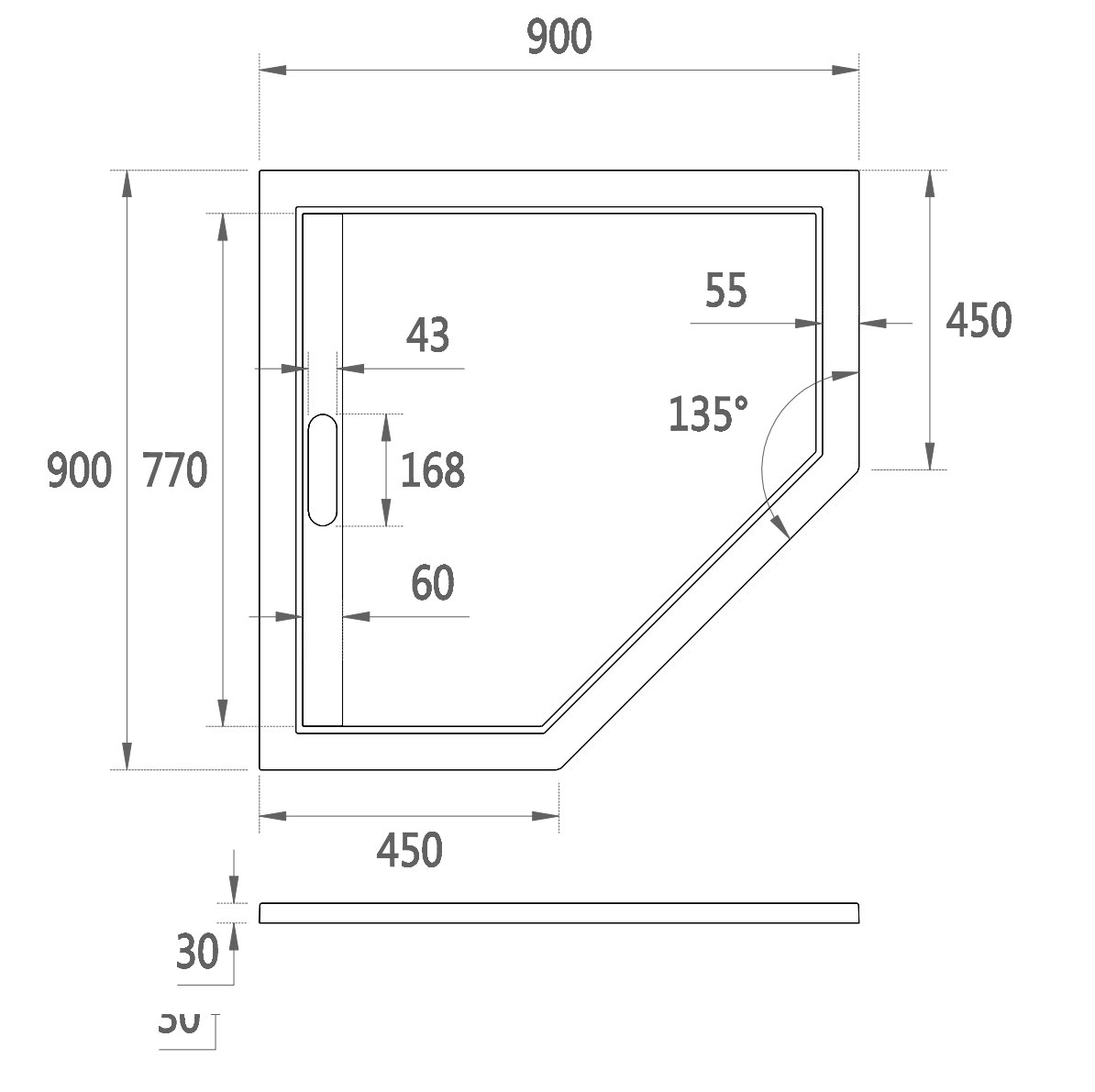 Поддон для душа Weltwasser WW TRP 90 STONE-WT 90x90, литьевой мрамор, цвет белый - фото 1