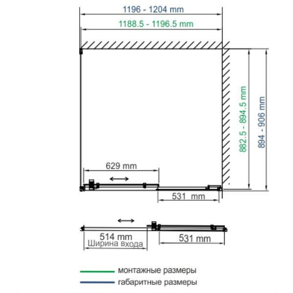 Душевой уголок WasserKRAFT Dill WasserSchutz 61S07 120x90, стекло прозрачное, профиль черный