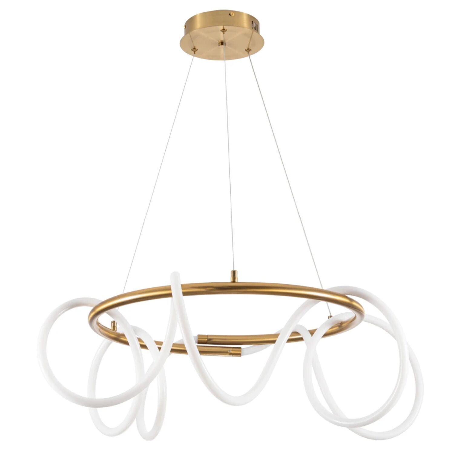 Подвесная люстра Arte Lamp Klimt A2850LM-75PB, арматура латунь, плафон силикон белый