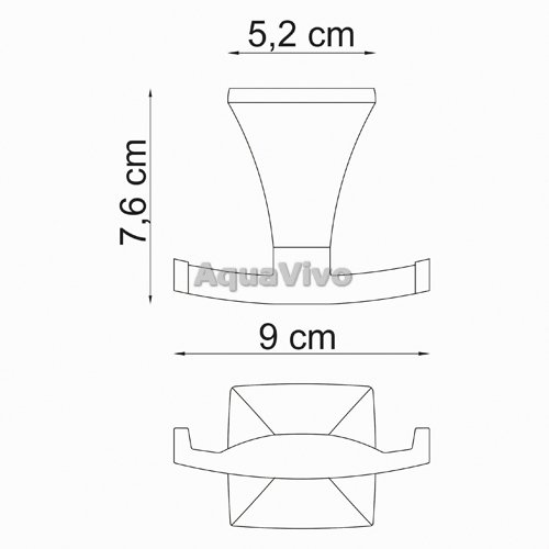 Крючок WasserKRAFT Wern K-2523D, двойной, цвет хром