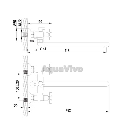 Смеситель Lemark Benefit LM2512C для ванны - фото 1