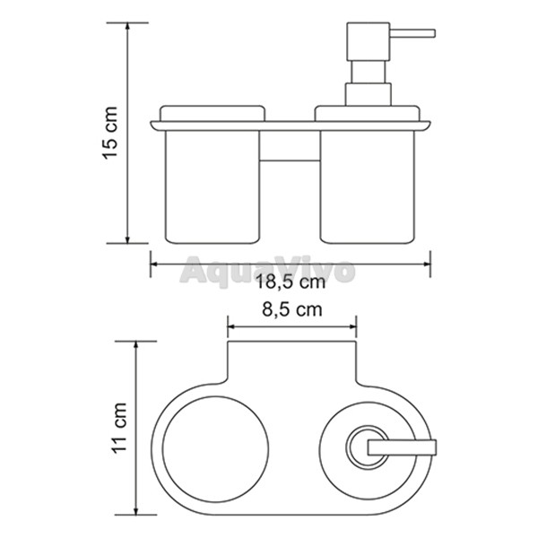 Дозатор WasserKRAFT Kammel K-8389 для жидкого мыла со стаканом, цвет хром