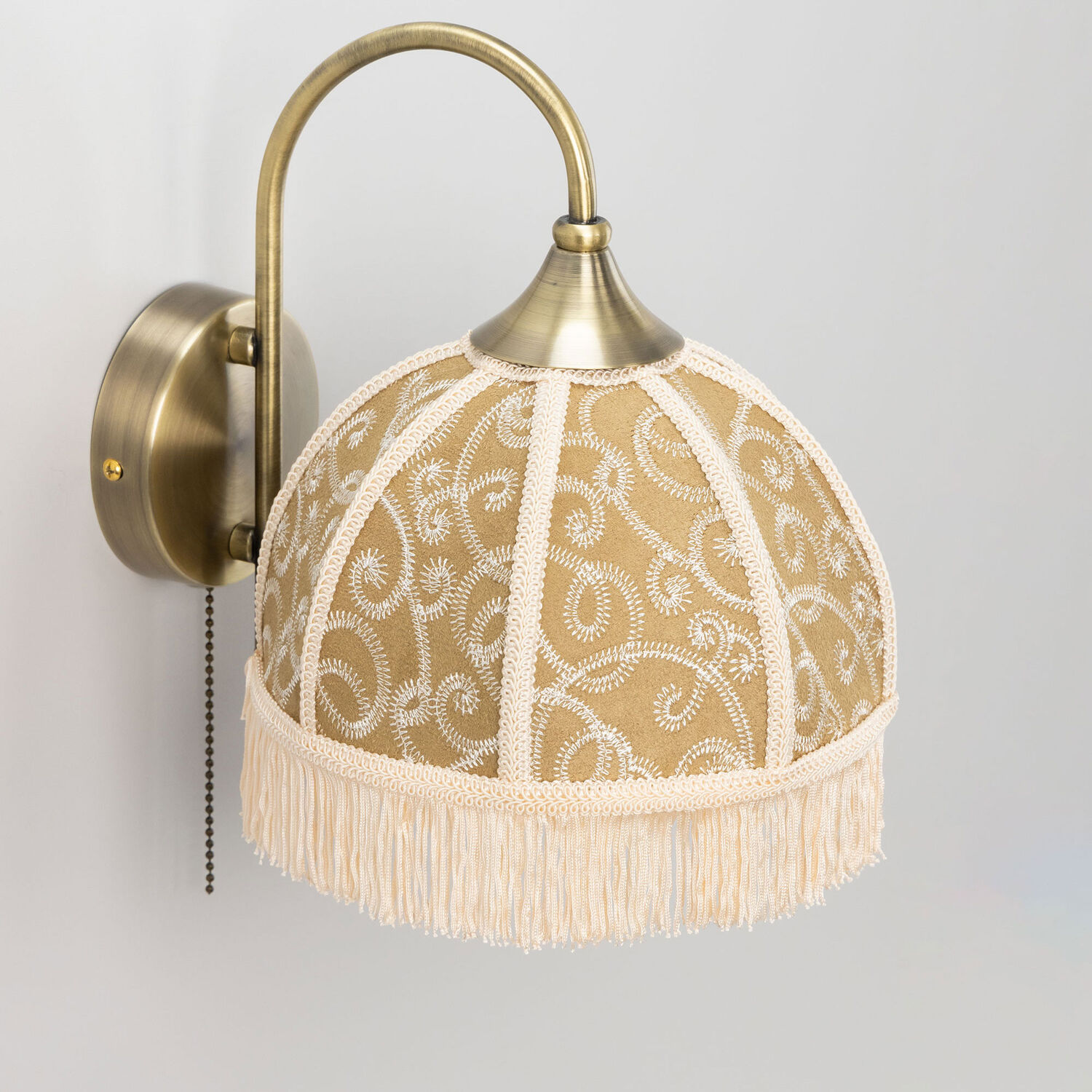 Бра Citilux Базель CL407315, арматура бронза, плафоны текстиль песочный - фото 1