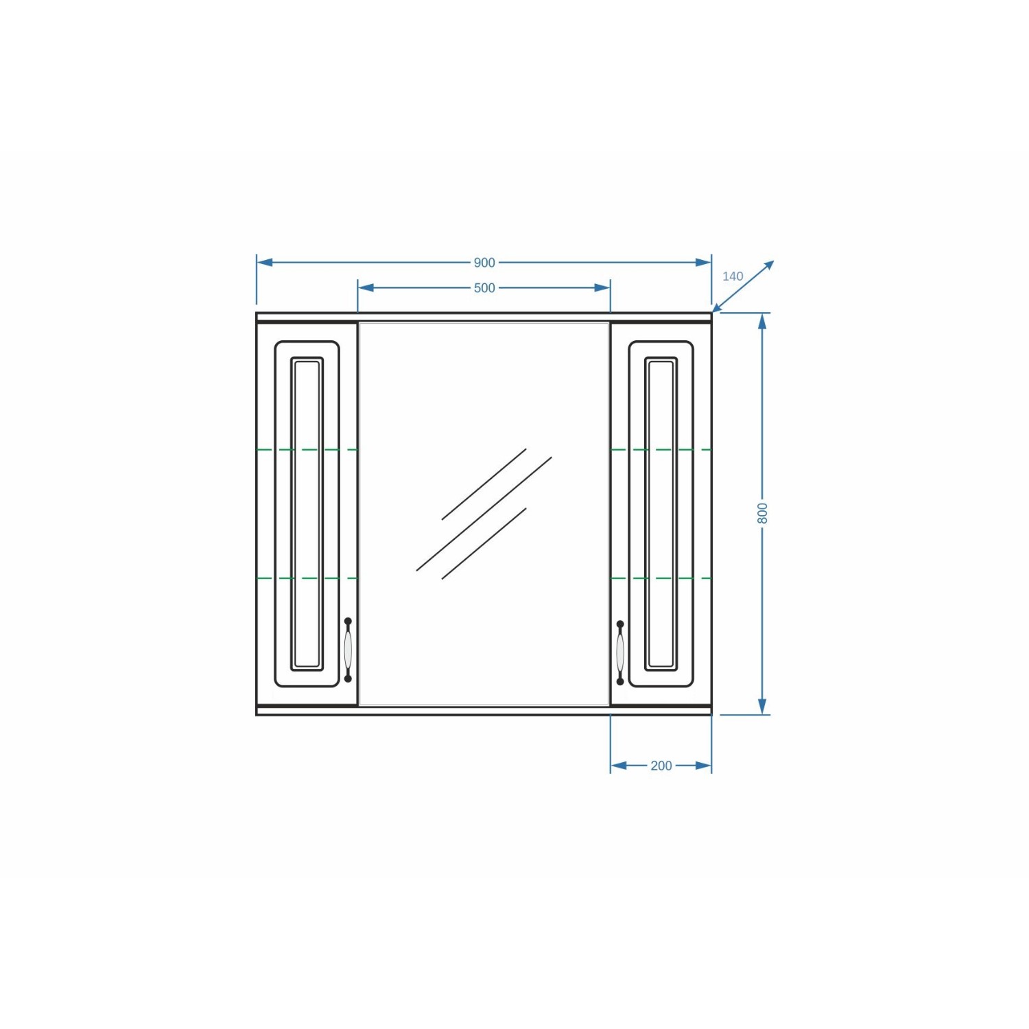 Шкаф-зеркало Stella Polar Кармела 90/С, с подсветкой, цвет белое серебро - фото 1