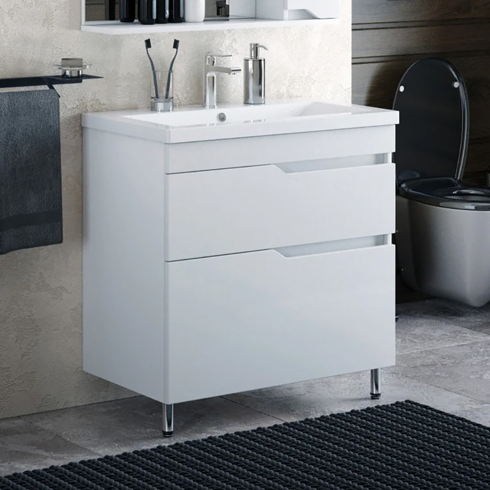 Тумба под раковину Corozo Теона Z2 80, цвет белый