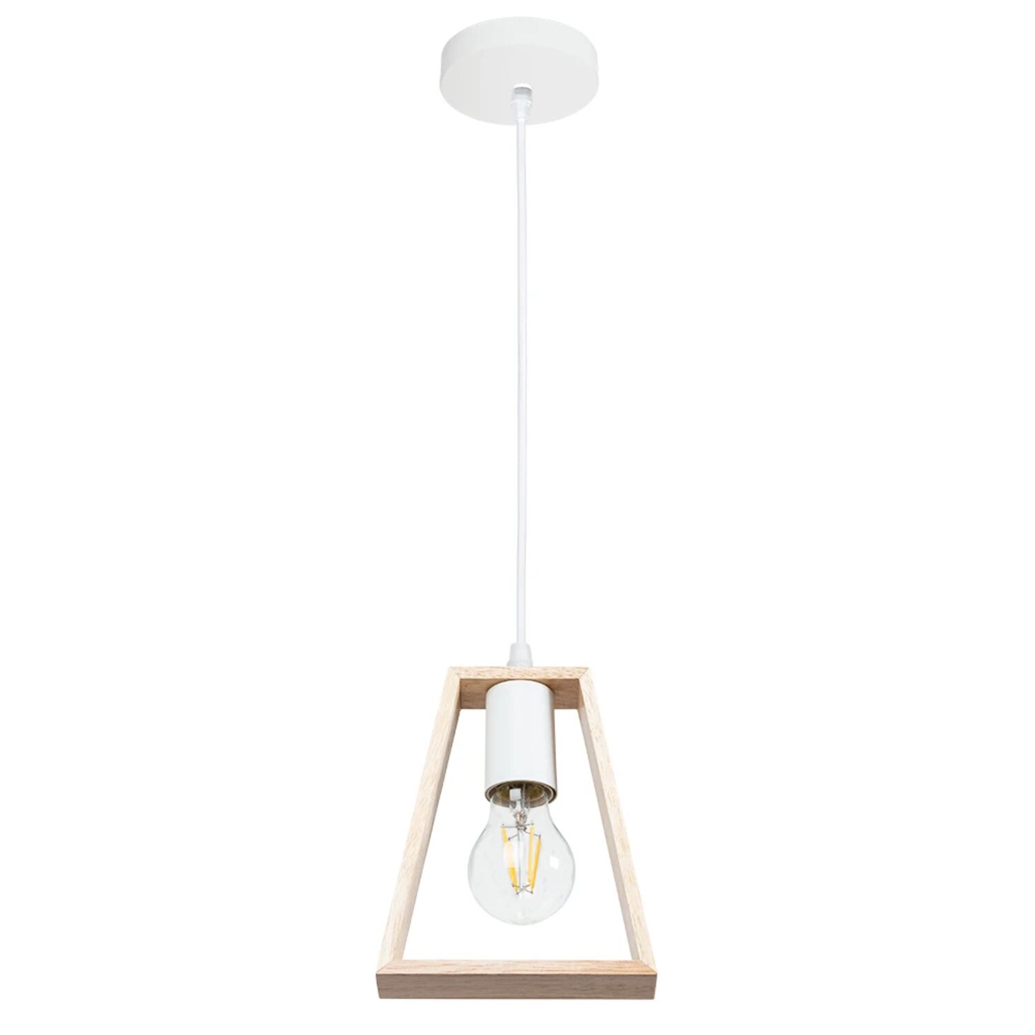 Подвесной светильник Arte Lamp Brussels A8030SP-1WH, арматура белый, плафон дерево бежевое
