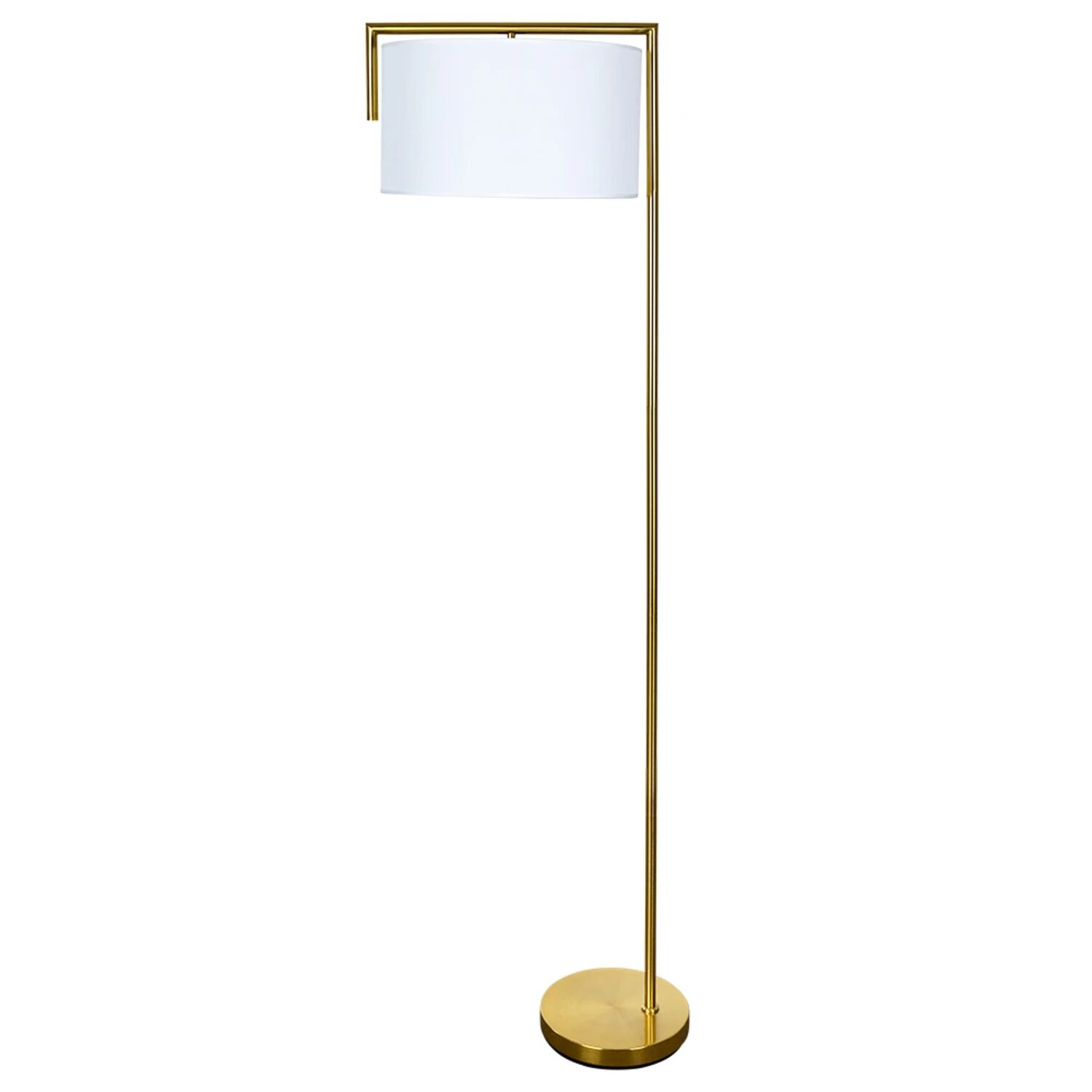 Торшер Arte Lamp Aperol A5031PN-1PB, арматура полированная медь, плафон ткань белый