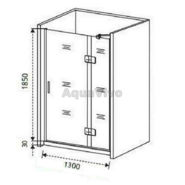 Душевая дверь Good Door Saturn WTW-130-C-CH-R 130, стекло прозрачное, профиль хром, правая - фото 1