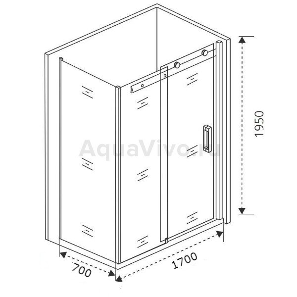 Душевой уголок Good Door Galaxy WTW+SP-C-B 170x70, стекло прозрачное, профиль черный - фото 1