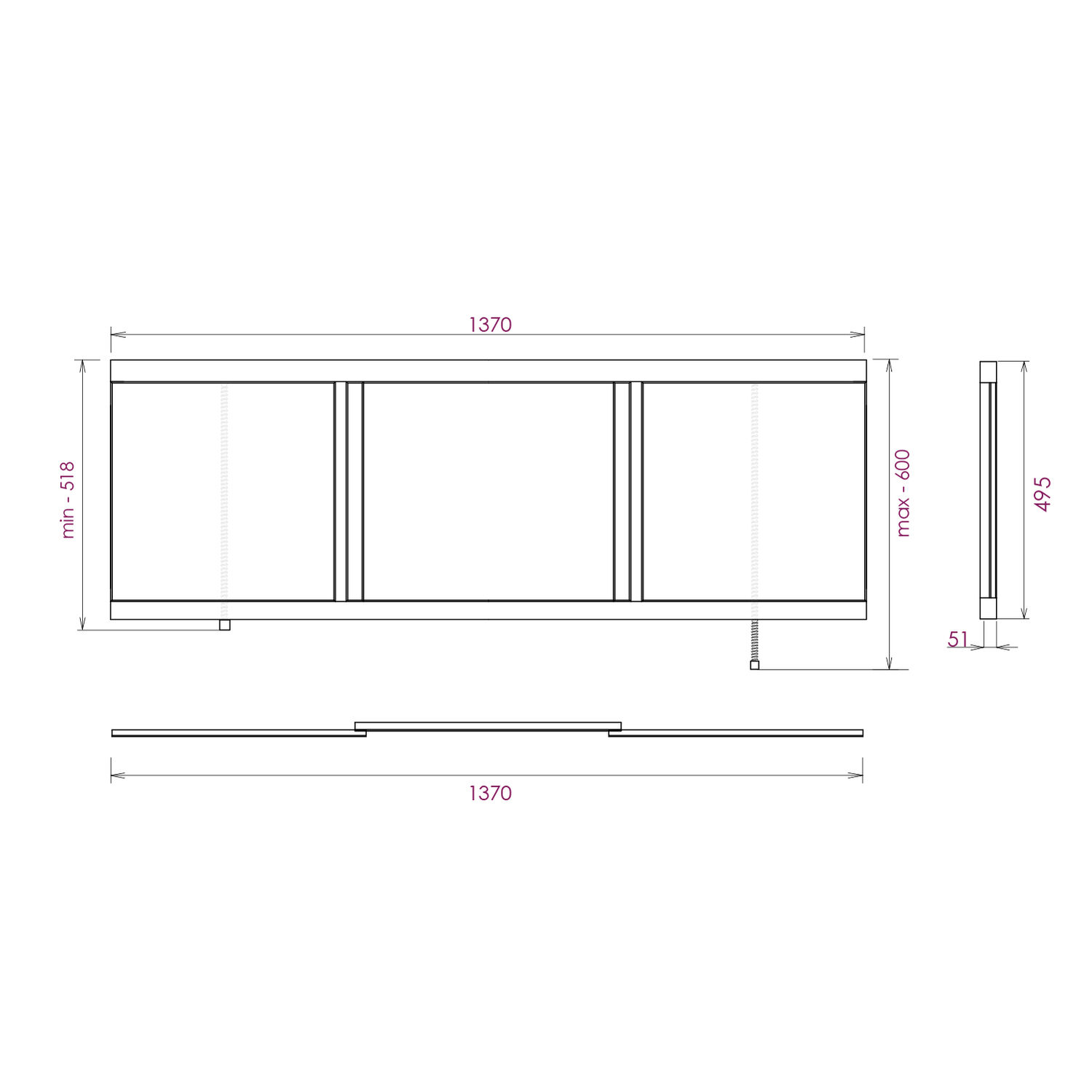 Экран для ванны Оника Одио Нова 140, цвет белый - фото 1