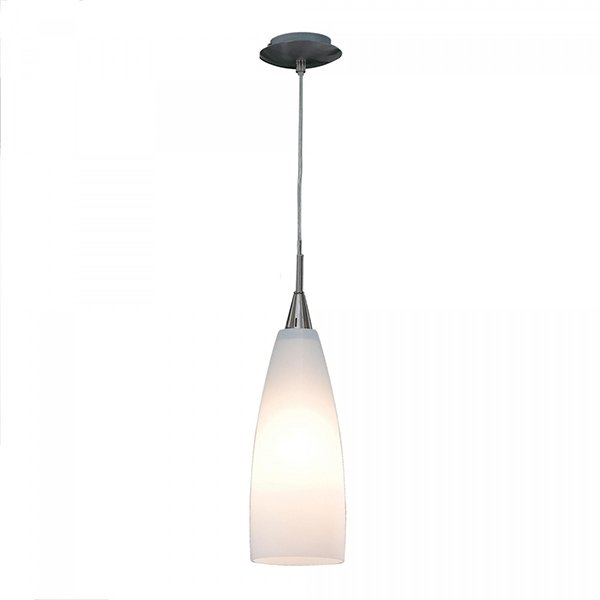 Подвесной светильник Citilux CL942011, арматура хром, плафон стекло белое, 13х13 см
