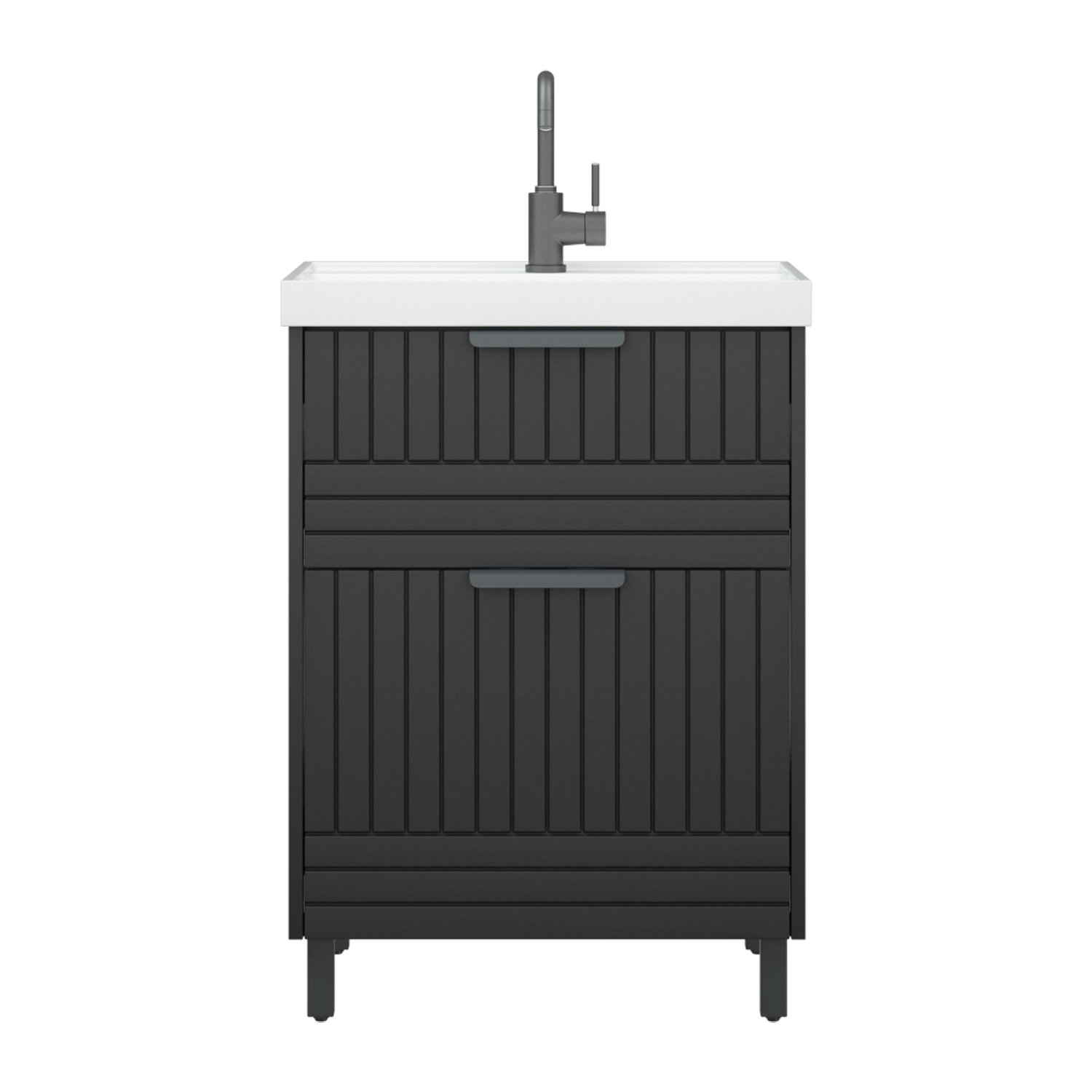 Тумба под раковину Corozo Терра Люкс 60, цвет графит матовый - фото 1