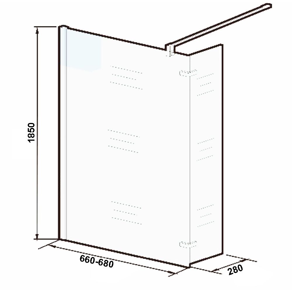 Душевая перегородка Weltwasser WW400 70G+30G (70+30)x185, стекло прозрачное, профиль хром - фото 1