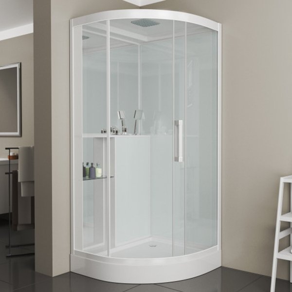 Душевая кабина Grossman GR-160 100x100, стекло прозрачное, профиль белый