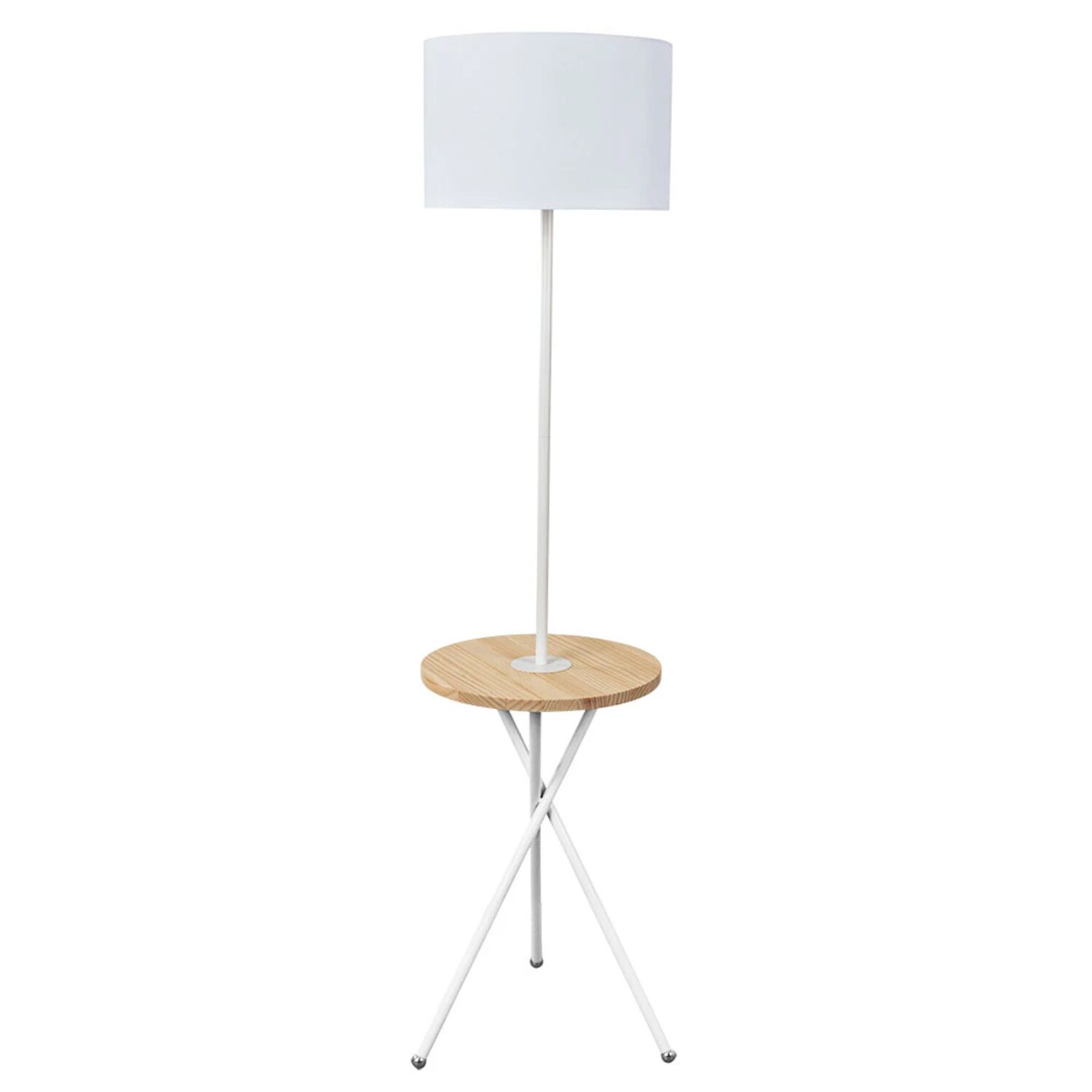 Торшер Arte Lamp Combo A2070PN-1WH, арматура белый, плафон ткань белая