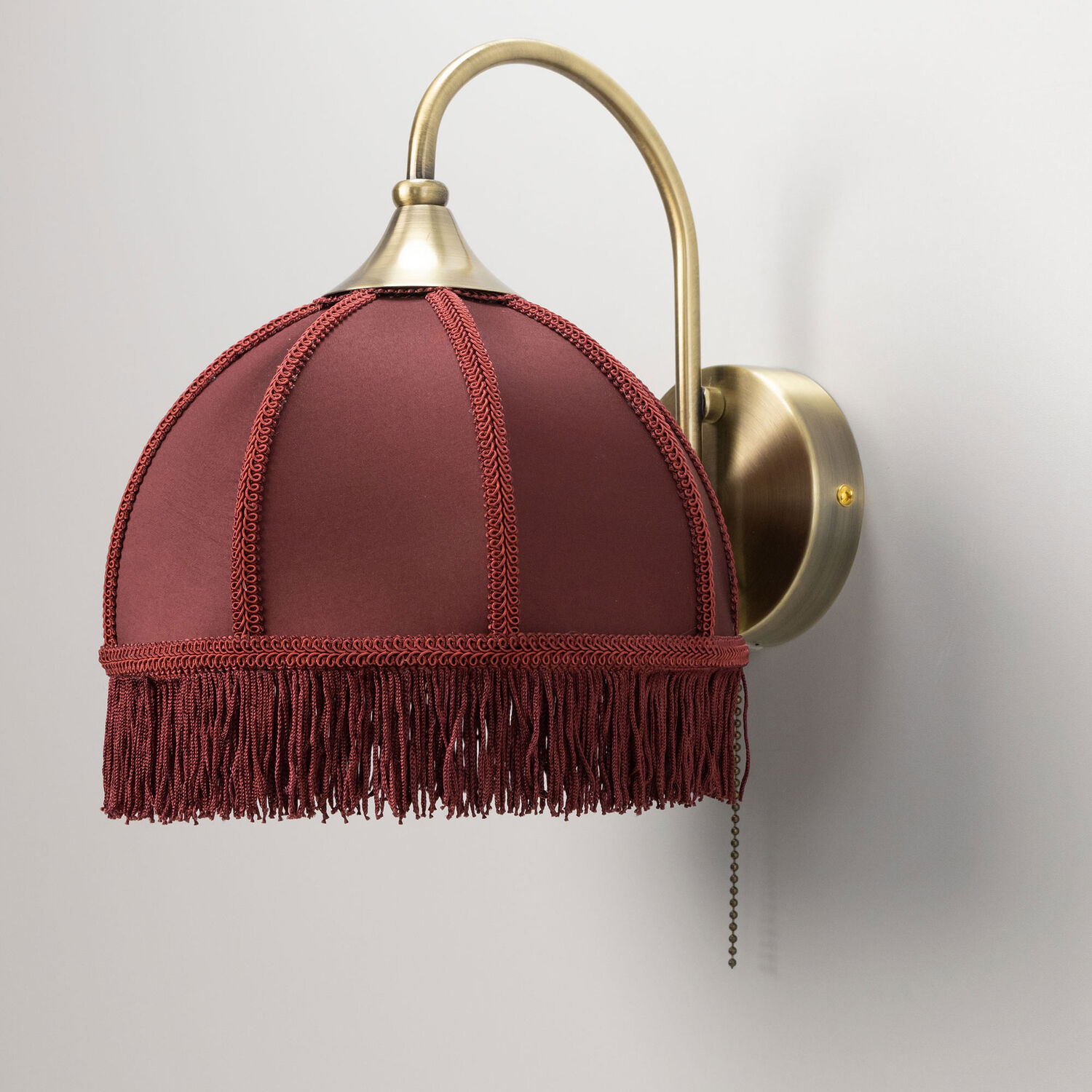 Бра Citilux Базель CL407313, арматура бронза, плафоны текстиль красный - фото 1