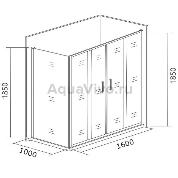 Душевой уголок Good Door Latte WTW-TD+SP-C-WE 160x100, стекло прозрачное, профиль белый