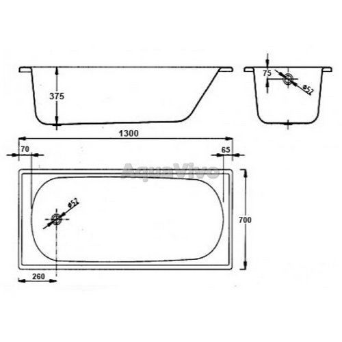 Ванна BLB Europa B30ESLS 130х70 стальная