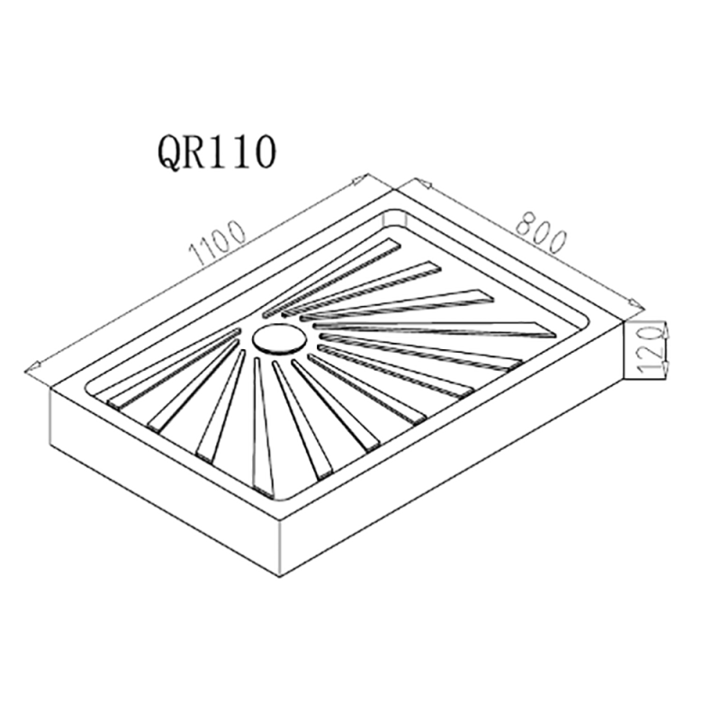 Поддон для душа CeruttiSPA QR110 110x80, ABS-пластик, цвет белый