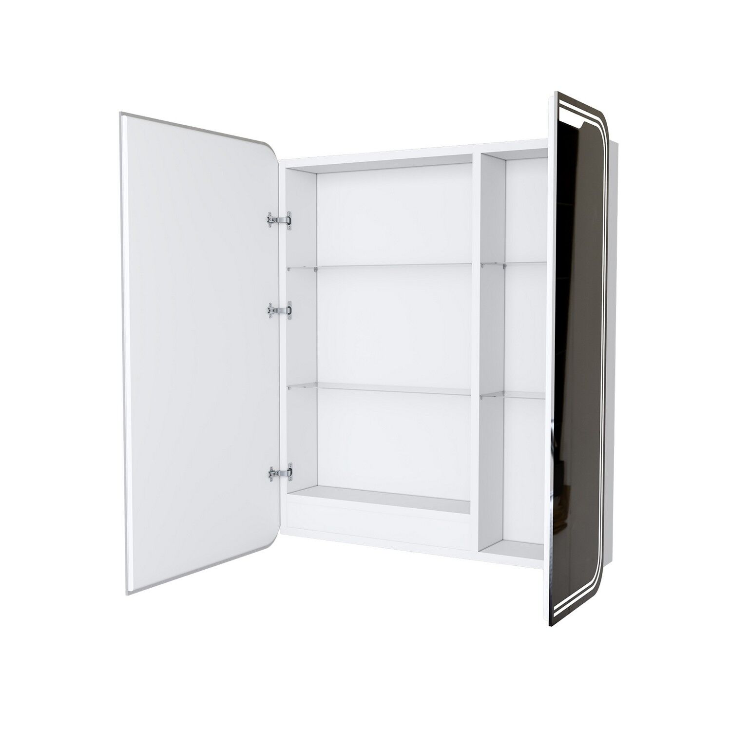 Шкаф-зеркало Mixline Виктория 70x80, левый, с подсветкой, цвет белый - фото 1