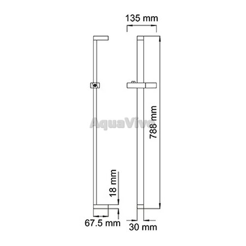 Душевая штанга WasserKRAFT A048, цвет бронза