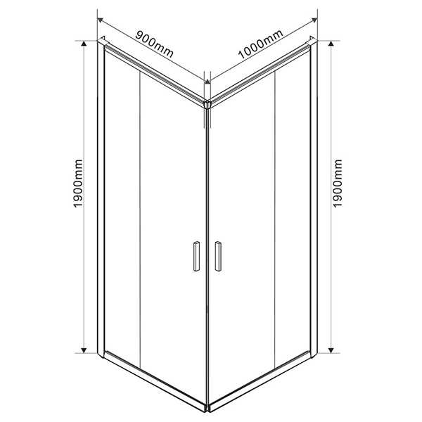 Душевой уголок Vincea Garda VSS-1G 100x90, стекло прозрачное, профиль черный - фото 1