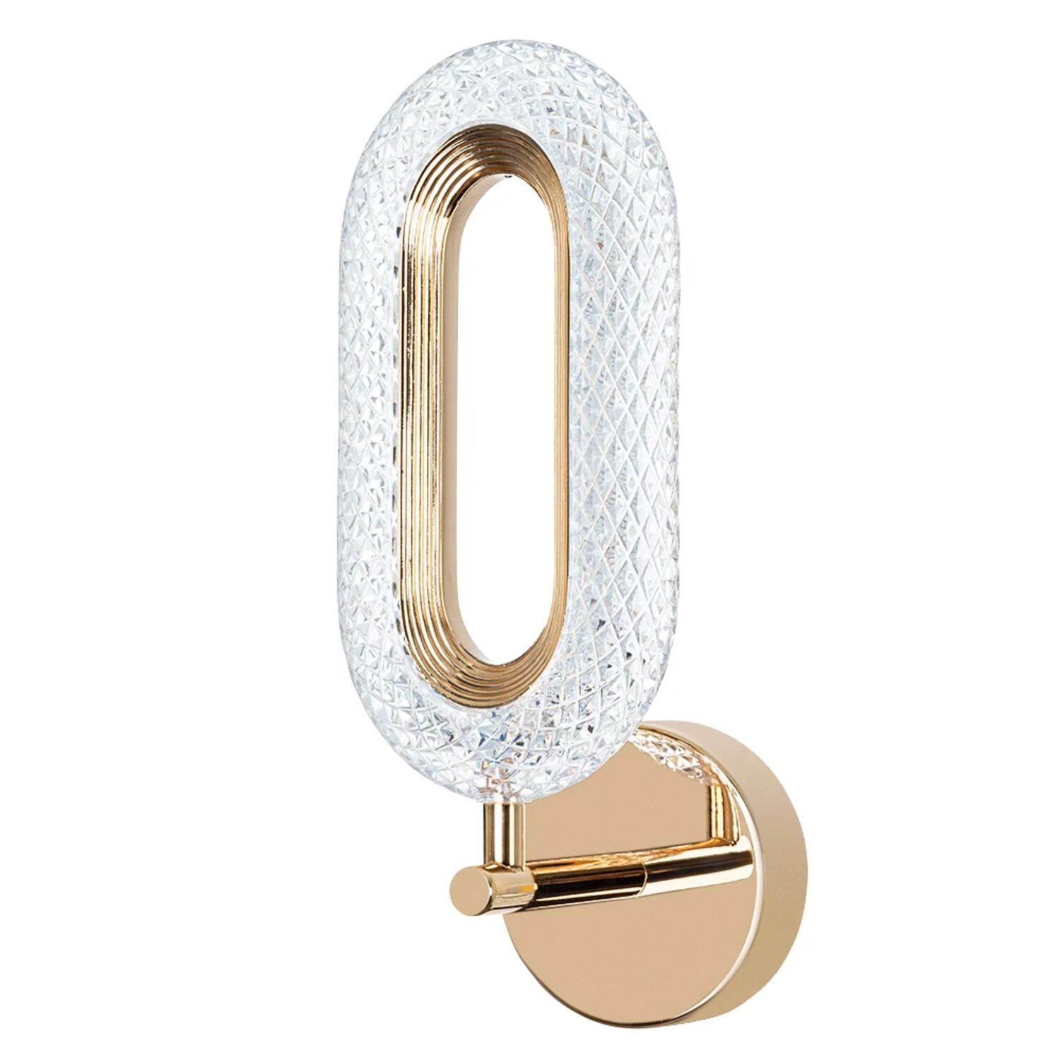 Бра Arte Lamp Ovale A2489AP-1GO, арматура золото, плафон пластик прозрачный