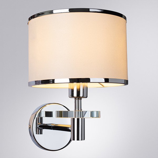 Бра Arte Lamp Furore A3990AP-1CC, арматура хром, плафон ткань белая, 18х24 см - фото 1