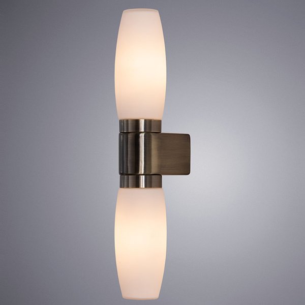Бра Arte Lamp Aqua-Bastone A1209AP-2AB, арматура бронза, плафоны стекло белое, 8х11 см