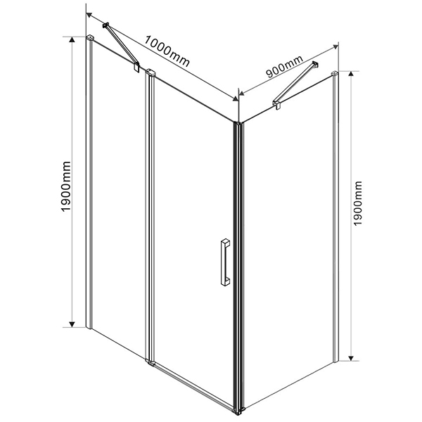 Душевой уголок Vincea Orta VSR-1O 100x90, стекло прозрачное, профиль хром