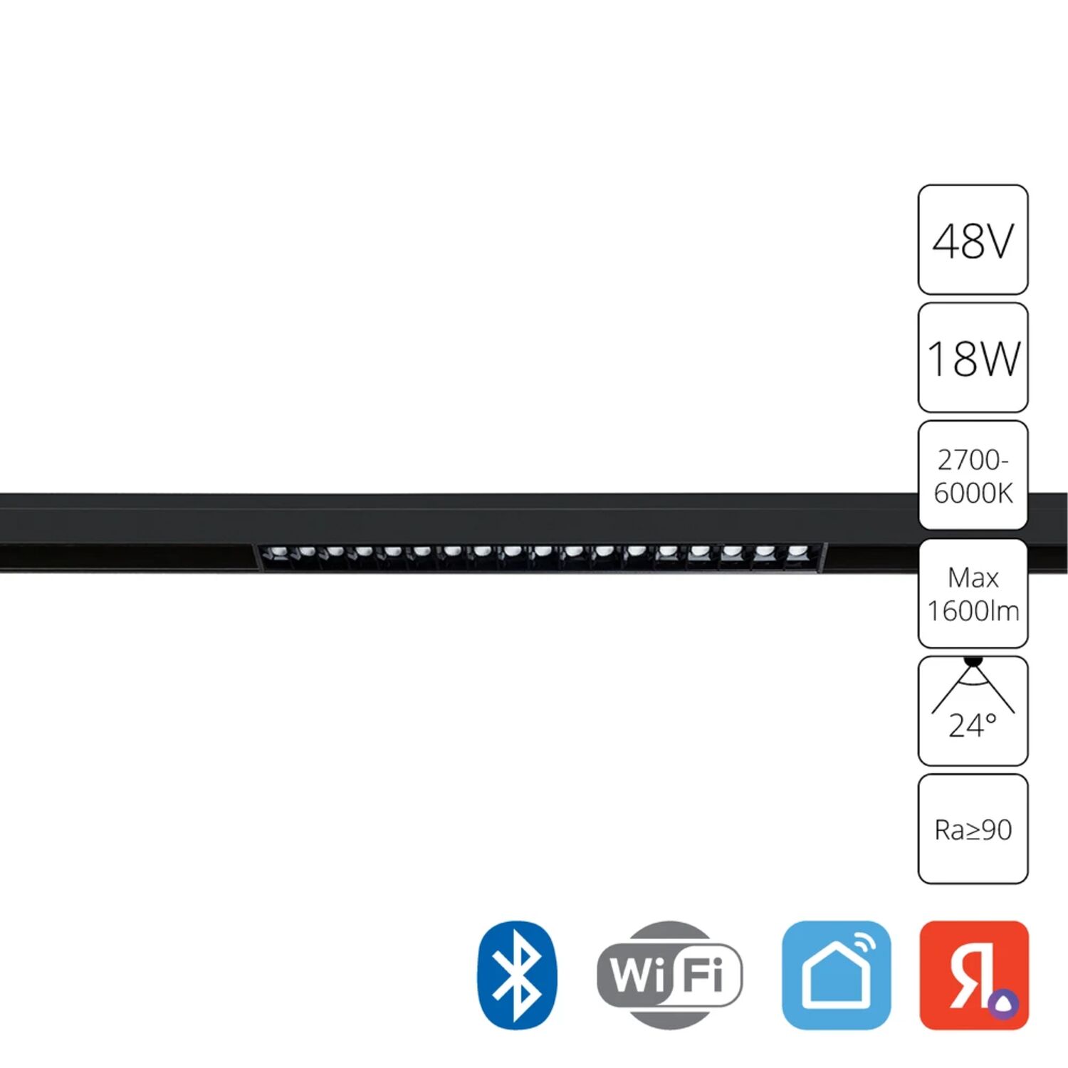 Магнитный трековый светильник Arte Lamp Linea A4695PL-1BK, арматура черная   