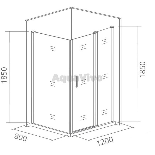 Душевой уголок Good Door Infinity WTW+SP-G-CH 120x80, стекло грейп, профиль хром - фото 1