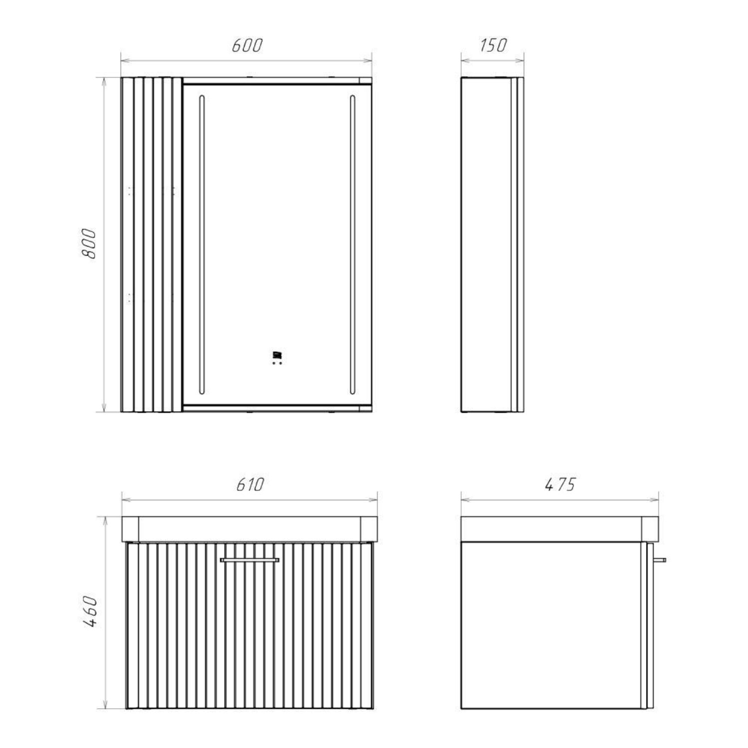 Шкаф-зеркало Comforty Ангара 60, с подсветкой, цвет дуб латте - фото 1