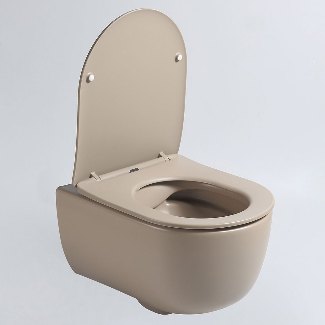 Унитаз Vincea Evo VT1-34SMC подвесной, безободковый, с сиденьем микролифт, цвет капучино матовый - фото 1
