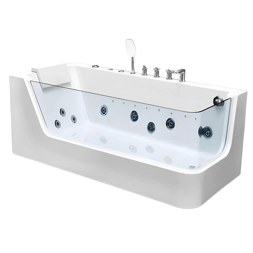 Ванна CeruttiSPA C-494-17 L 170x80, левая, акриловая, с гидромассажем, цвет белый