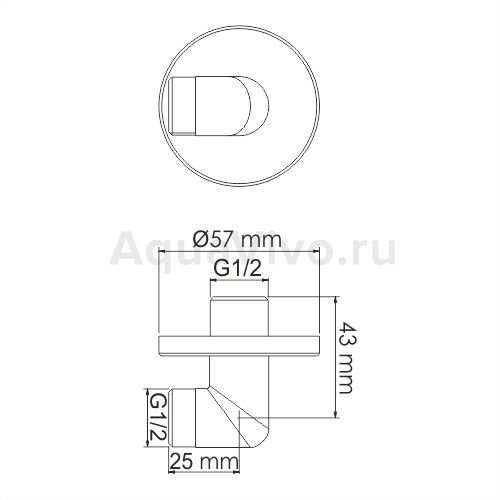 Подключение шланга WasserKRAFT A134, цвет хром - фото 1