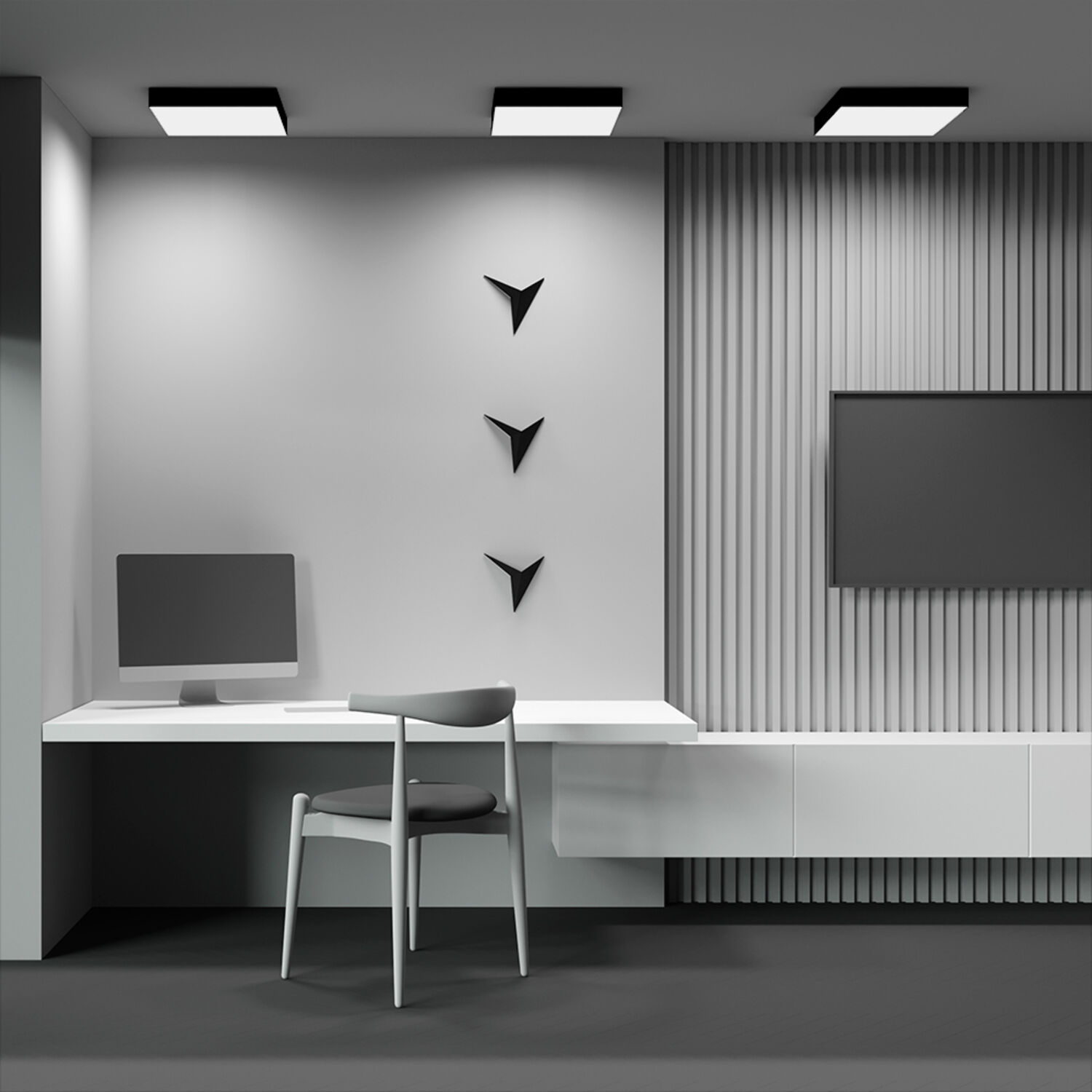 Потолочный светильник Maytoni Zon C032CL-45W4K-SQ-B, арматура черная    - фото 1