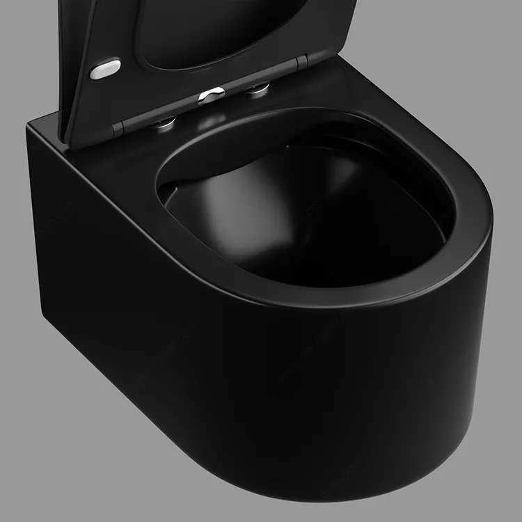Унитаз CeruttiSPA Tanaro Aria MB CT9238 подвесной, безободковый, с сиденьем микролифт, цвет черный матовый - фото 1