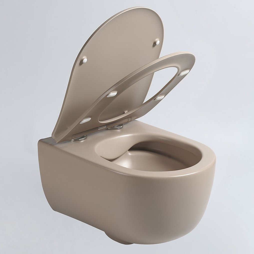 Унитаз Vincea Evo VT1-34SMC подвесной, безободковый, с сиденьем микролифт, цвет капучино матовый - фото 1