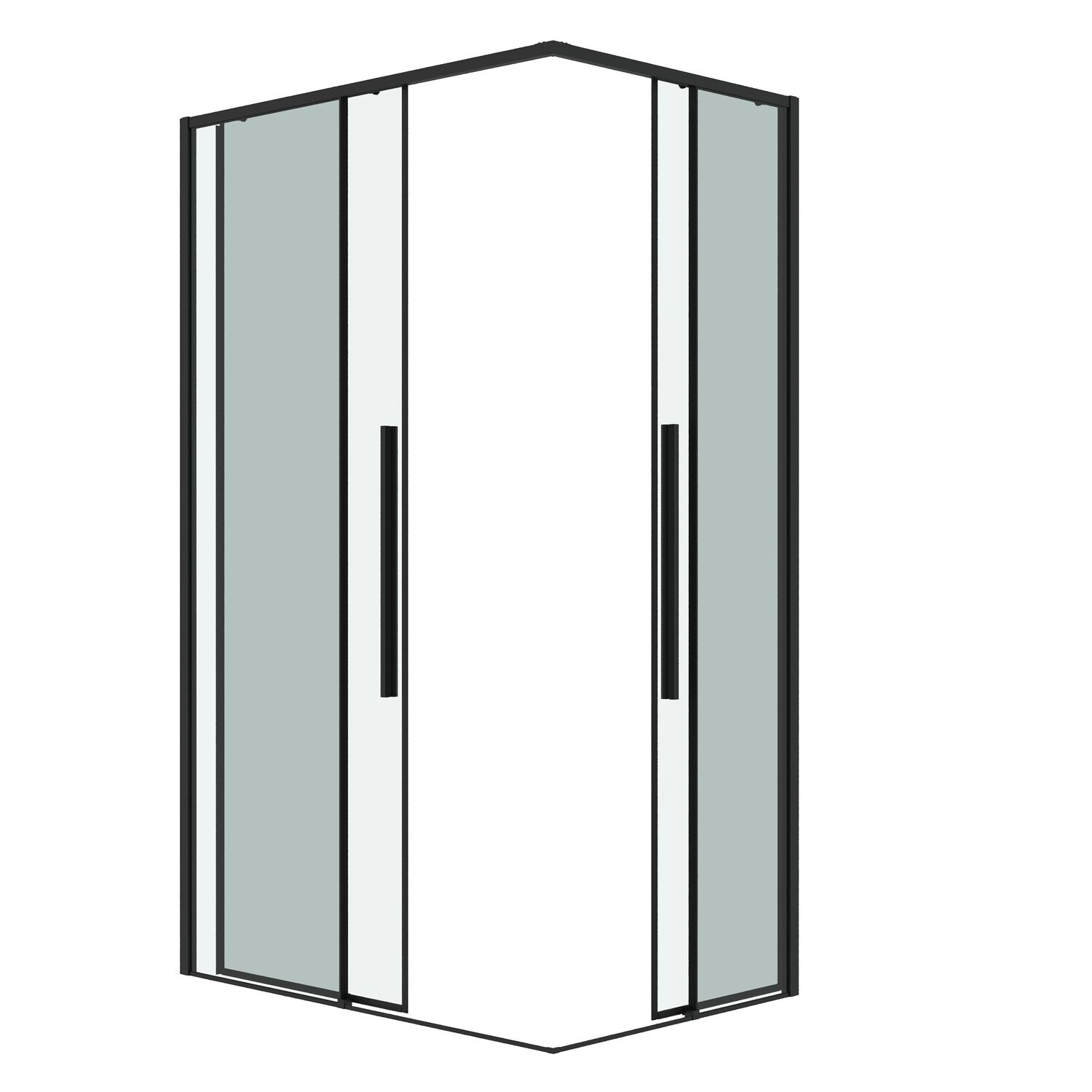 Душевой уголок Grossman Galaxy 300.K33.01.9080.21.00 90х80, стекло прозрачное, профиль черный матовый