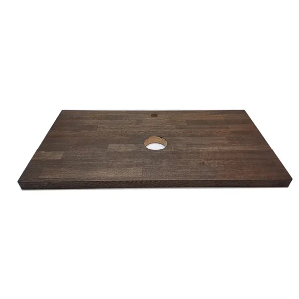 Столешница Jorno для тумбы Wood 100, с отверстиями под раковину и смеситель, цвет темное дерево