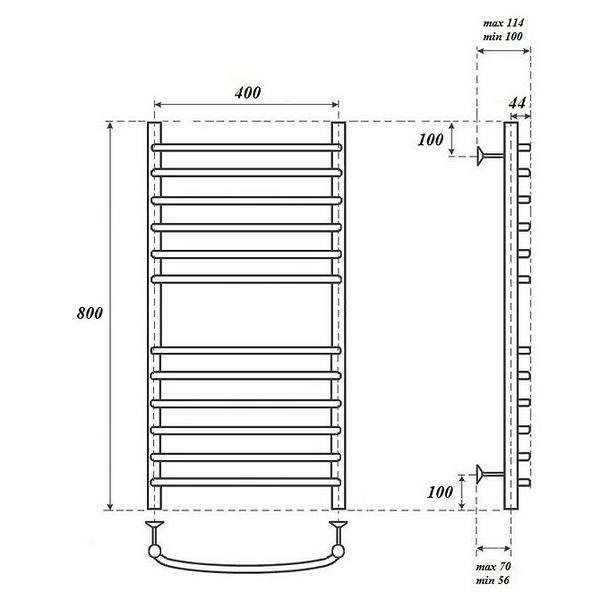 Полотенцесушитель Point П12 40x80 электрический, цвет хром