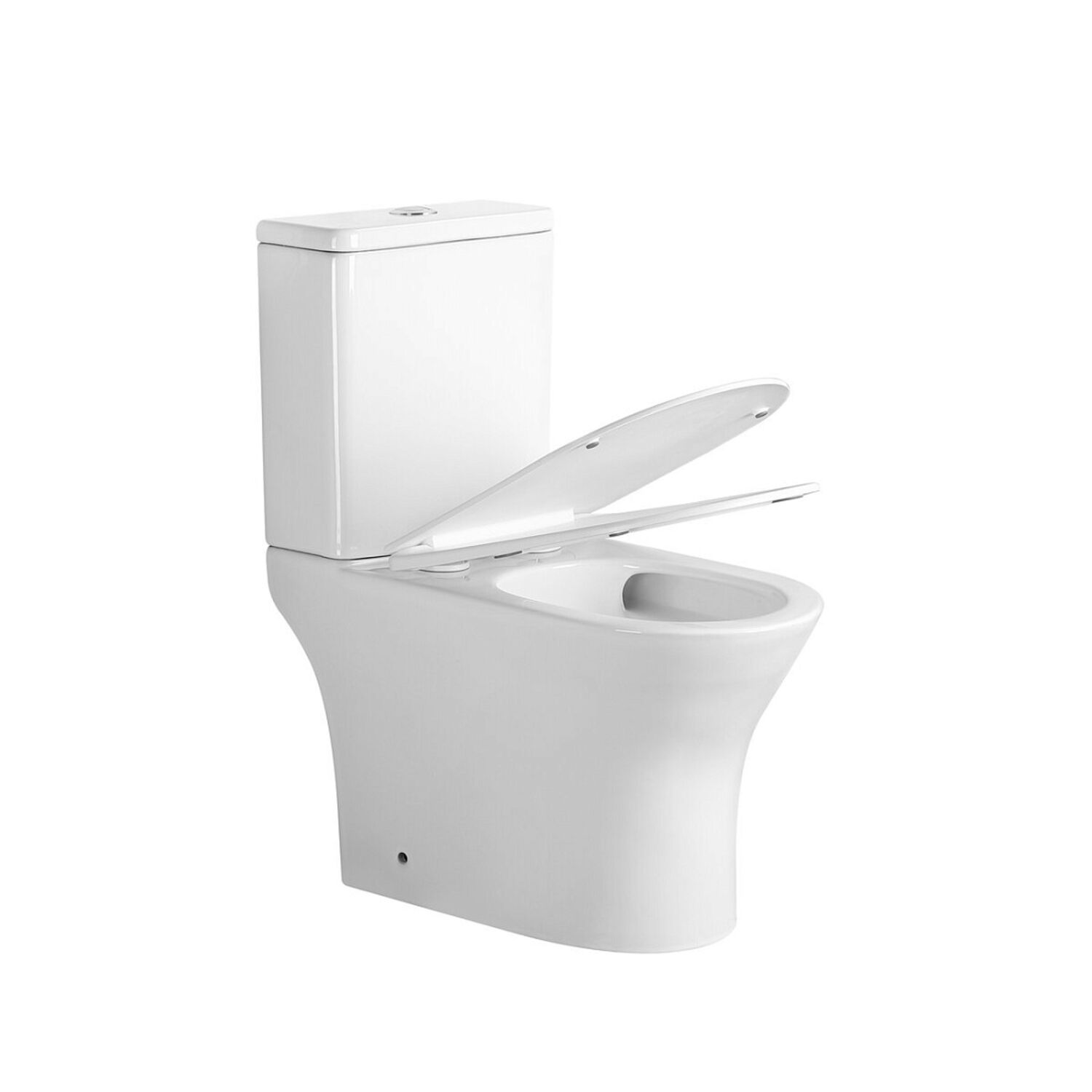 Унитаз Grossman Tornado GR-4489SQ напольный, безободковый, смыв Торнадо, с сиденьем микролифт, цвет белый глянцевый - фото 1