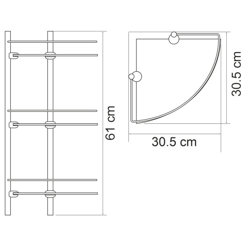 Полка WasserKRAFT K-3133 White, угловая, тройная, цвет белый - фото 1