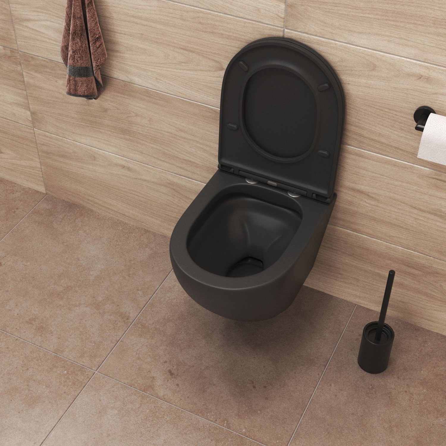 Комплект: Инсталляция TECE Base 2.0 9400412+Кнопка хром+Stella JK1111019MB черный унитаз - фото 1