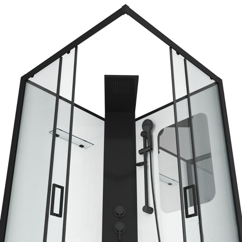 Душевая кабина Grossman Elegans GR-251Q 90x90, стекло прозрачное, профиль черный - фото 1